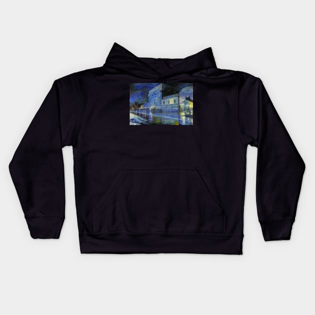 Damascus Castle in Starrynight Style Kids Hoodie by Homsalgia